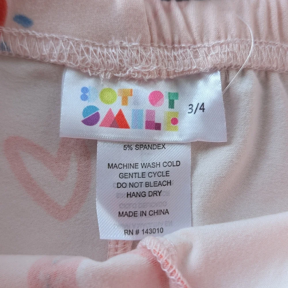 NWT Dot Dot Smile Lot of 2 Heart Unicorn Rainbow Kick Shorts Size 3/4